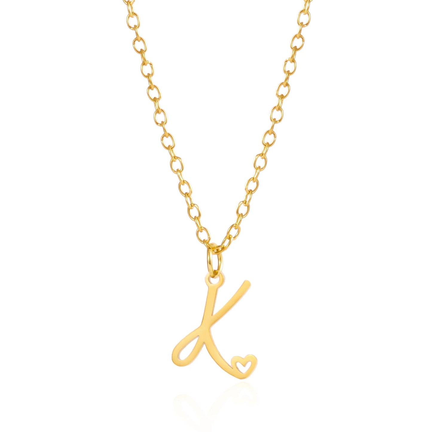 Fashion Stainless Steel A-Z Initial Letter Necklace For Women Elegant Gold Color 26 Alphabet Pendant Jewelry Girls Birthday Gift
