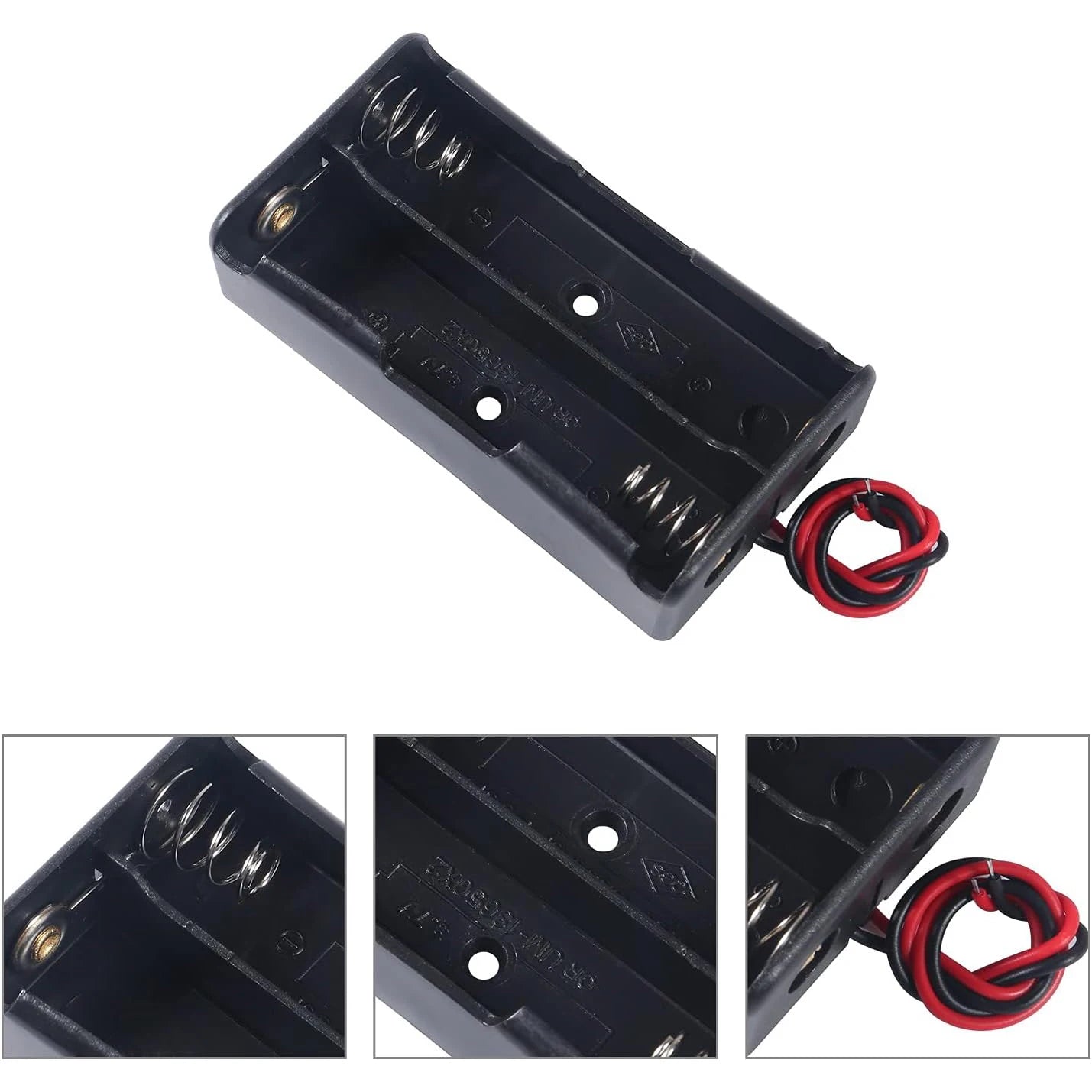 10pcs 18650 Battery Holder 2 Slots 3.7V 18650 Battery Holder 18650 Battery Holder with Wires