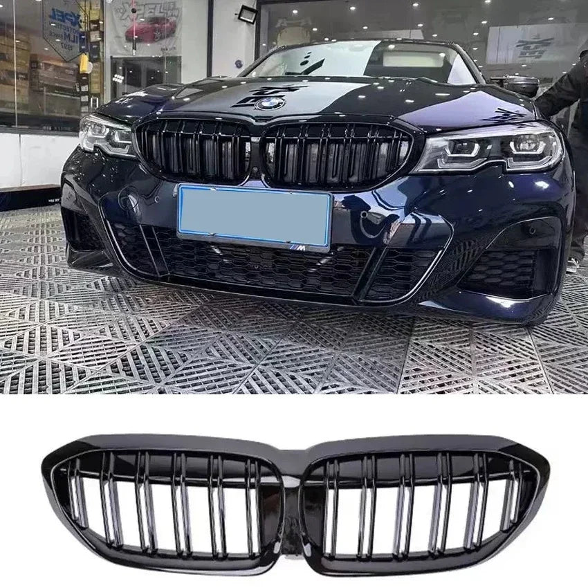 For BMW 3 Series G20 G21 G28 2019-2022 Front Bumper Hood Kidney Grill Racing Grilles Replacement Black Diamond Meteor Style