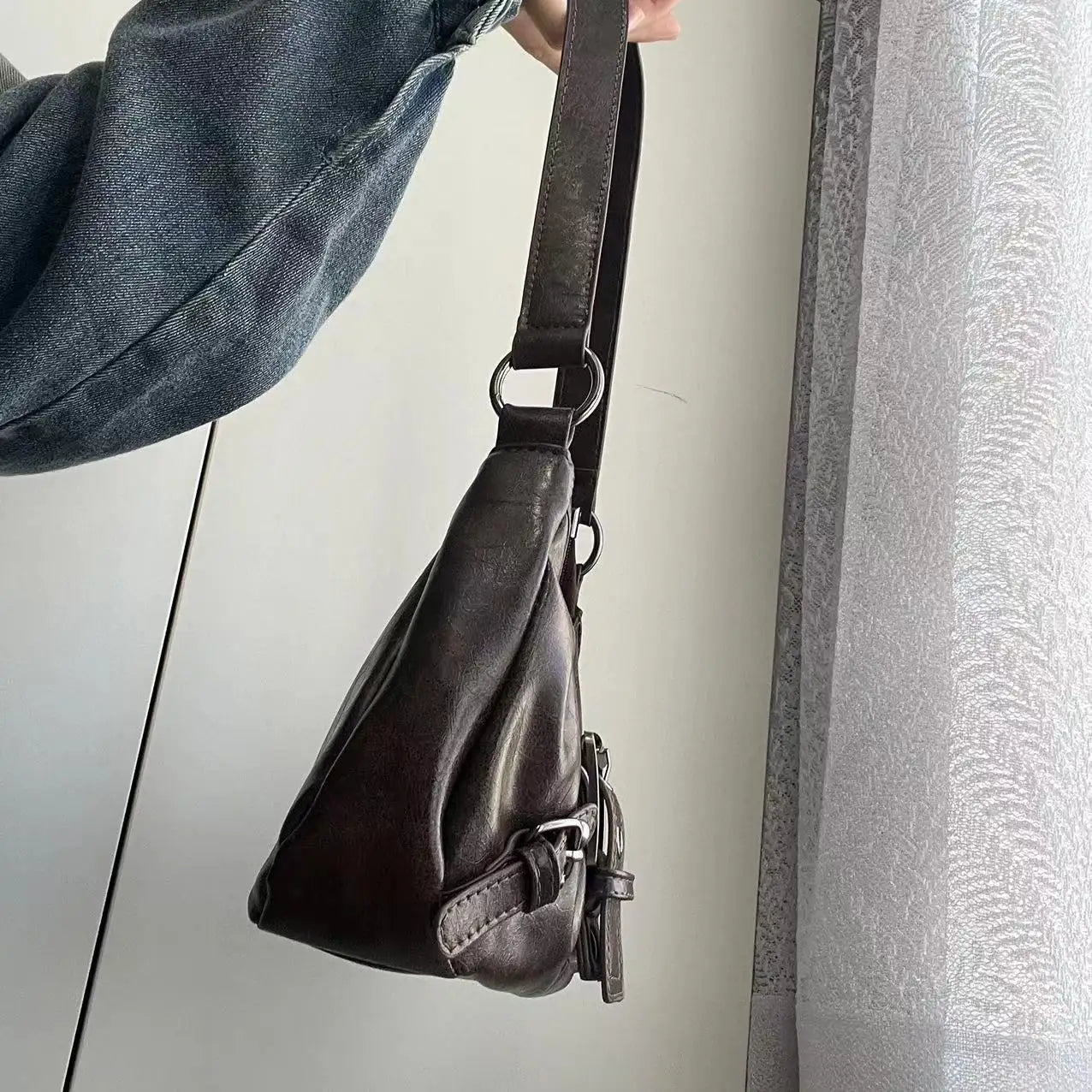 Maillard Style Retro Small Bag, Y2K Wasteland Vintage Leather Shoulder Bag