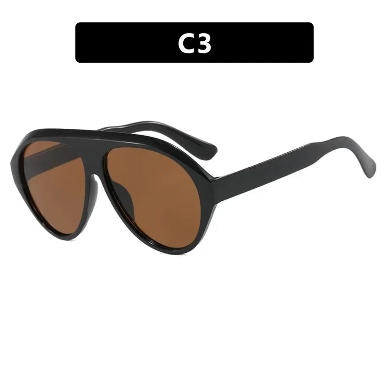 JNPCXI Retro Oversized Sunglasses Women Fashion Brand Designer Round Orange Shades UV400 Men Trending Sun Glasses