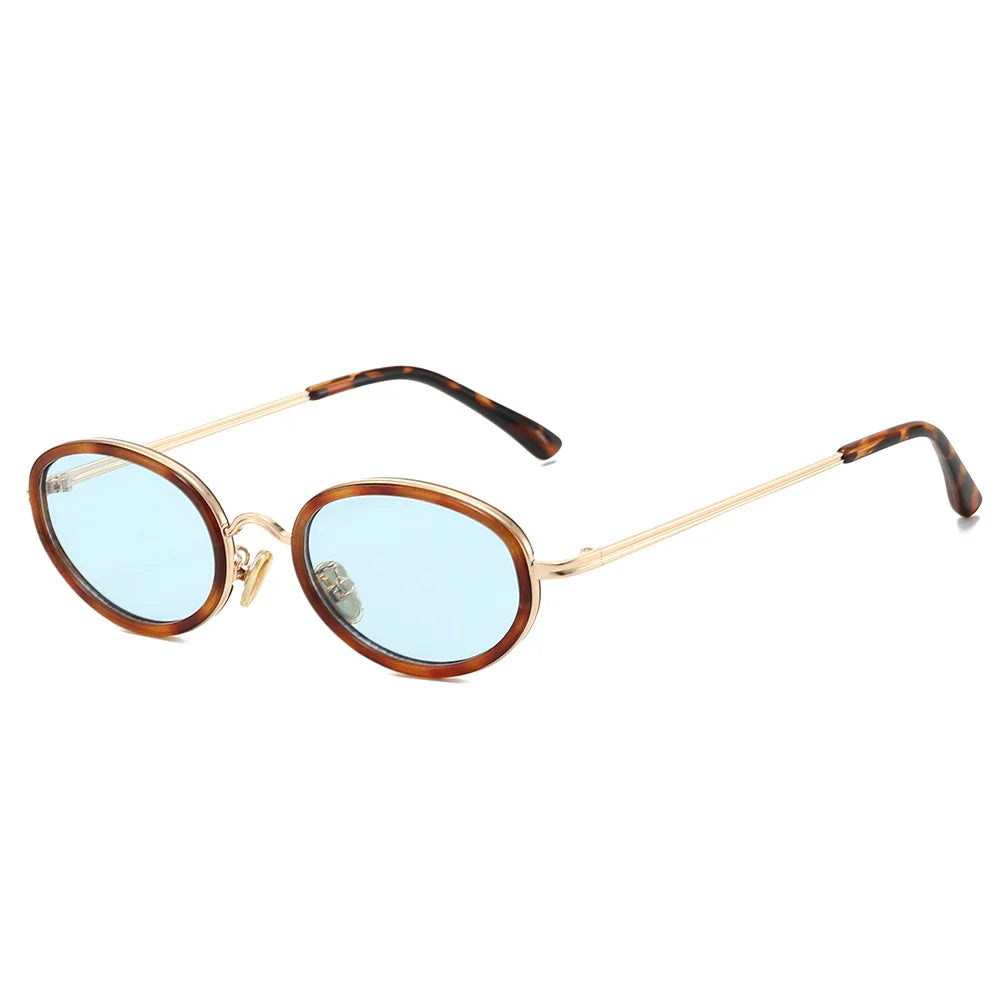 JNPCXI New Small Oval Sunglasses Men Shades UV400 Retro Punk Candy Color Women Luxury Sun Glasses