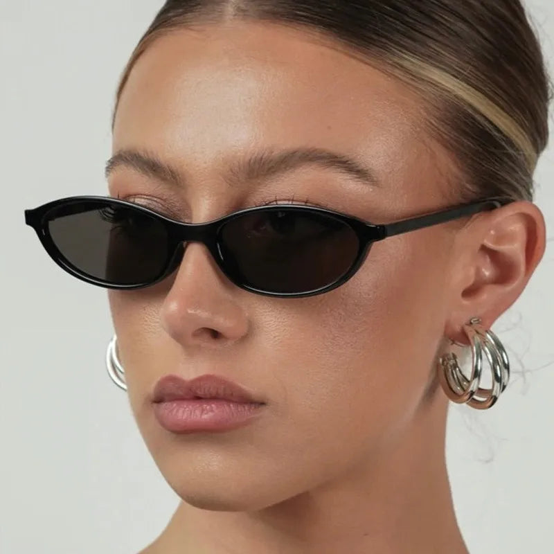 New Retro Oval Small Frame Sunglasses for Women's European and American Instagram Street Photography Sunglasses