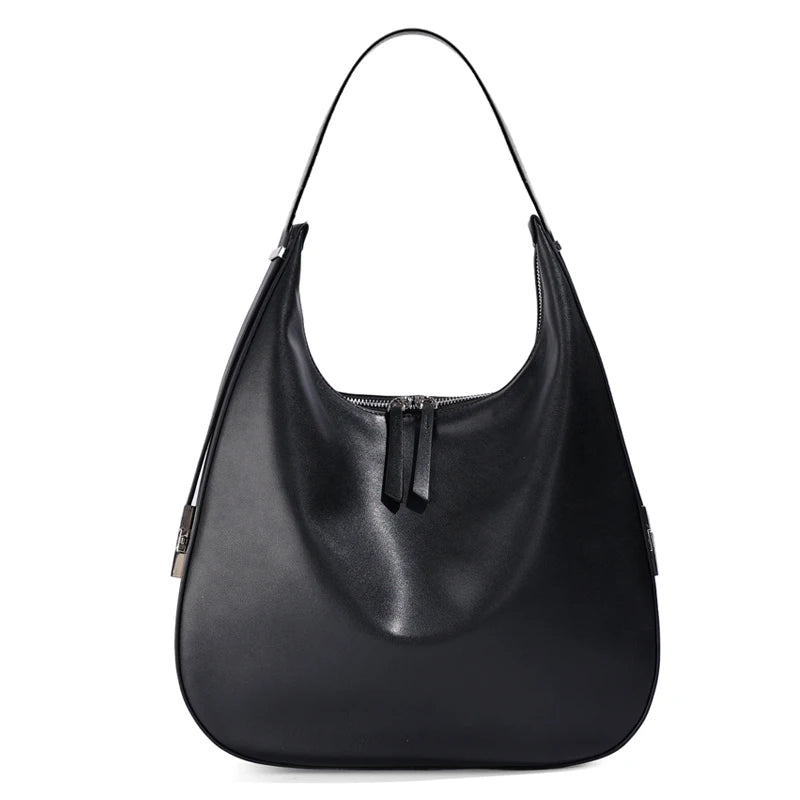 2026 new women's Retro Waxed Genuine Leather Tote Bag Female large capacity Underarm Shoulder Bag Designer Luxury Brand Handbag