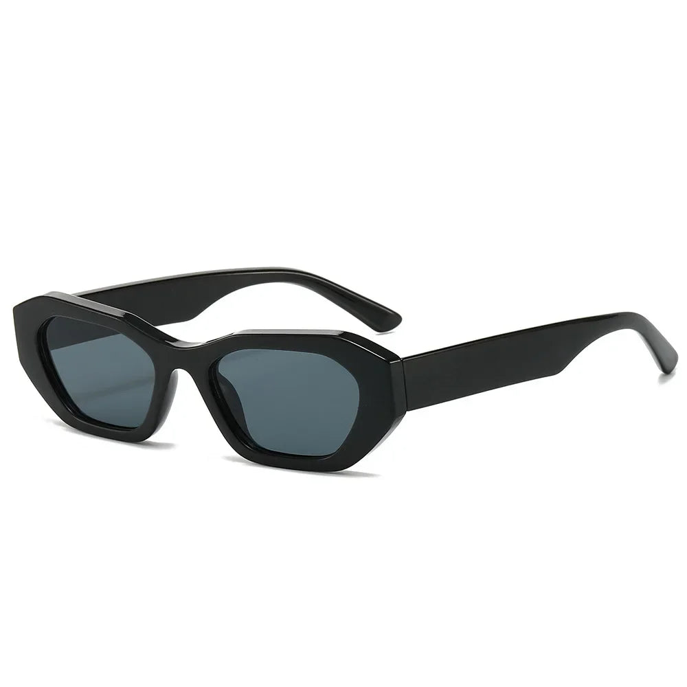 JNPCXI New Retro Small Irregular Cat Eye Sunglasses Women Tea Shades Men Trending Punk Gradient Sun Glasses