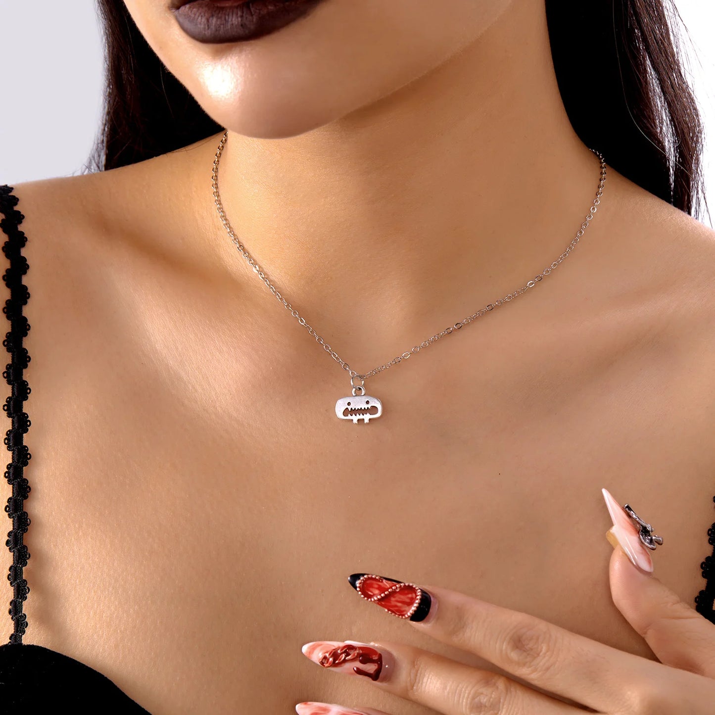 Cartoon Halloween Ghost Pendant Necklace Earrings for Women Funny Monster Cute Ghost Cosplay Party Accessories Punk Jewelry Sets
