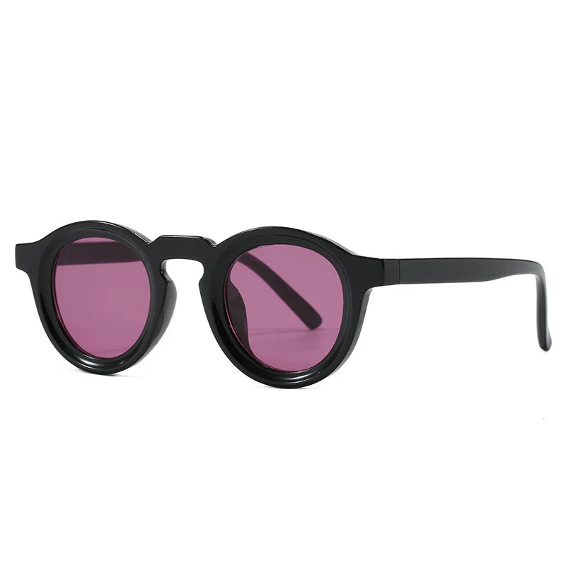 JNPCXI New Small Round Women Sunglasses Retro Black Yellow Punk Men Sun Glasses Shades UV400