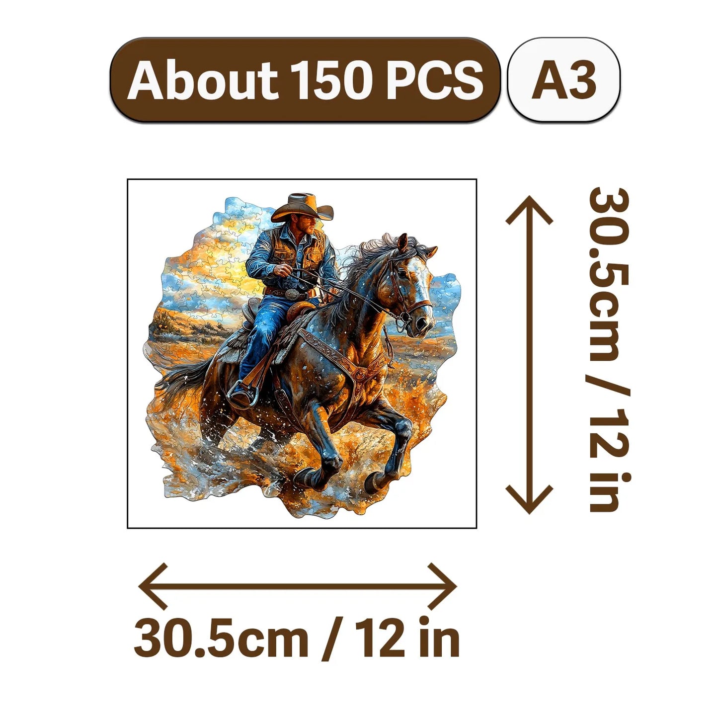 Cowboys and Dancers Wooden Jigsaw Puzzle Wood Home Decor Painting Christmas and Halloween Gift Toy for Teen and Kid