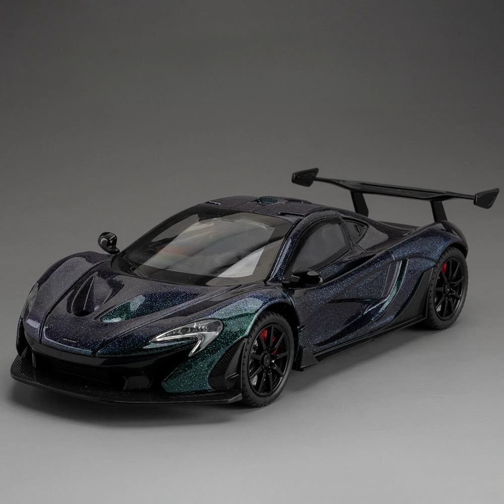 1:24 Valkyrie P1 Alloy Diecast Sports Car Miniature Model Toys Car Four Wheel Suspension Sound Light Pull Back Vehice Boy's Gift