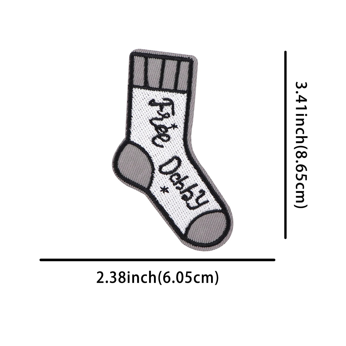 AD2795 Movie Sock Shape Embroidered Patches for Clothing Patches DIY Iron on Patches Punk Patch Sew Applique Sticker