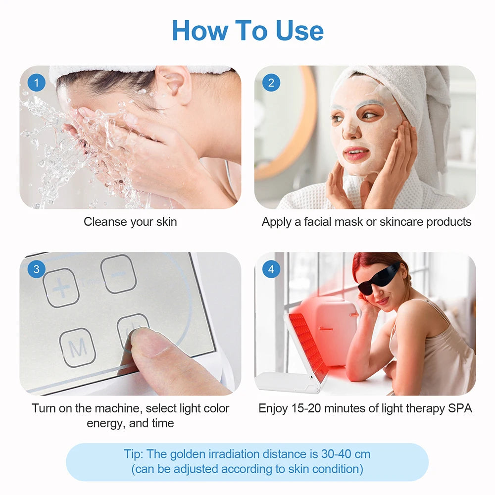Face Body 4 Colors LED Photon Beauty Board Red Light Skin Rejuvenation LED Beauty Device Back Care LED Mask SPA Salon