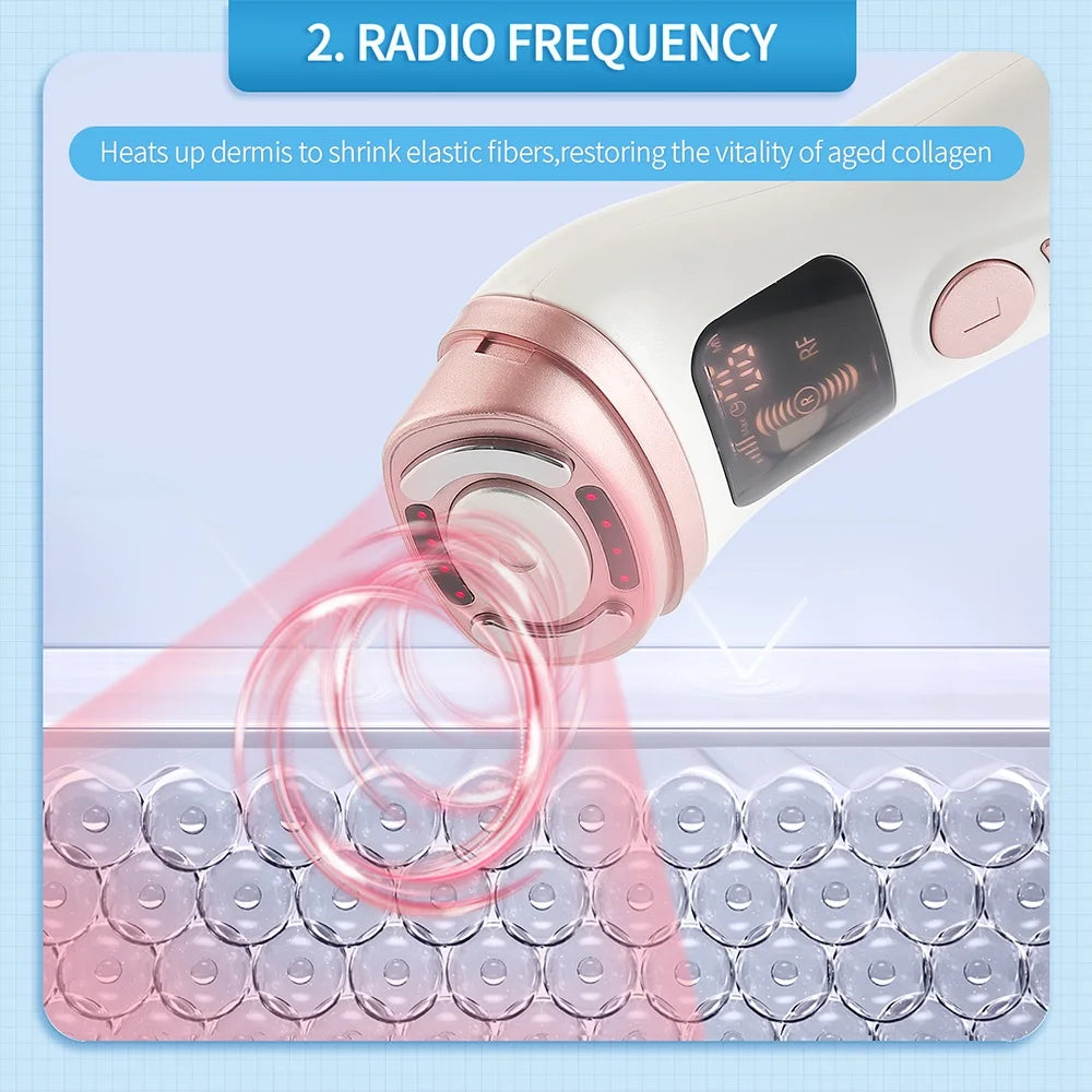 Mini HIFU Machine Ultrasonic RF EMS HIFU Skin Tightening Facial Lifting Device Face Chin Neck Eye Anti Wrinkle Massager Home Use