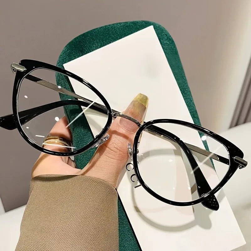 2 Pairs Y2K Retro Cat Eye Glasses Black & Green Gradient Full-Rim Cat-Eye Design for Women’s Fashion & Digital Screen Protection
