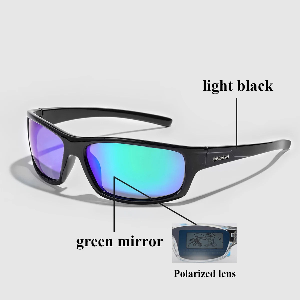 Ruiao Polarized Sunglasses anti glare Men Sport Hipster women Glasses UV400 Hiking cycling Wrap outdoor bike Sunshades fishing