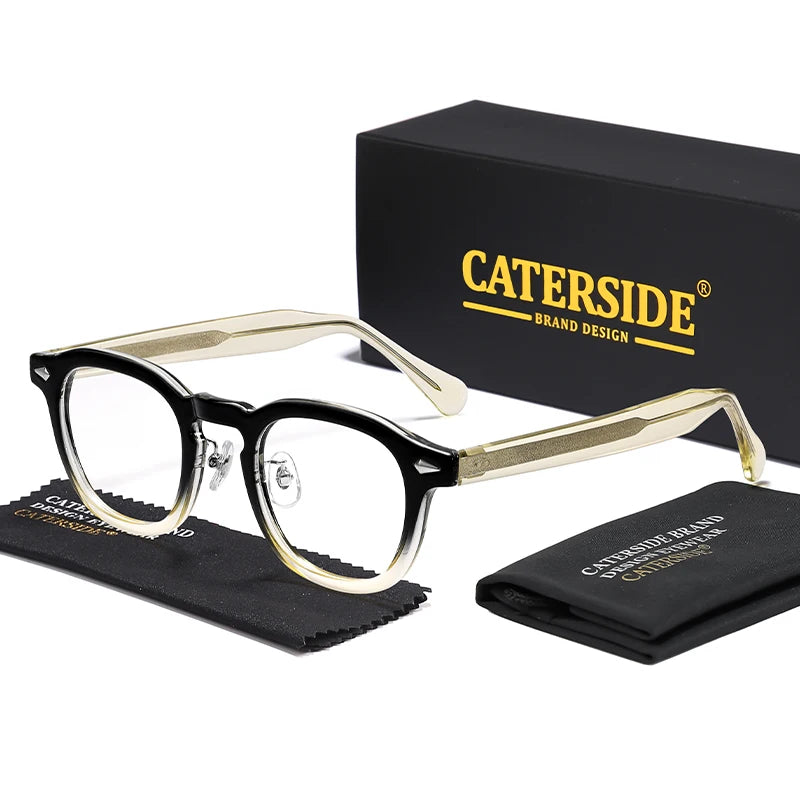 CATERSIDE New Simple Tr-90 Eyeglass Frame Men's Glasses Frame Round High-Quality Women's Daily Reading Decorative Eyeglassese