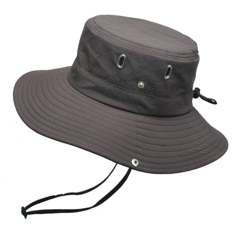 Xinbaoguan 100% Polyester 9204 Summer Breathable MEN'S Sunshade Hat, Solid Color FISHERMAN'S Hat, Large Brimmed WOMEN'S Hat