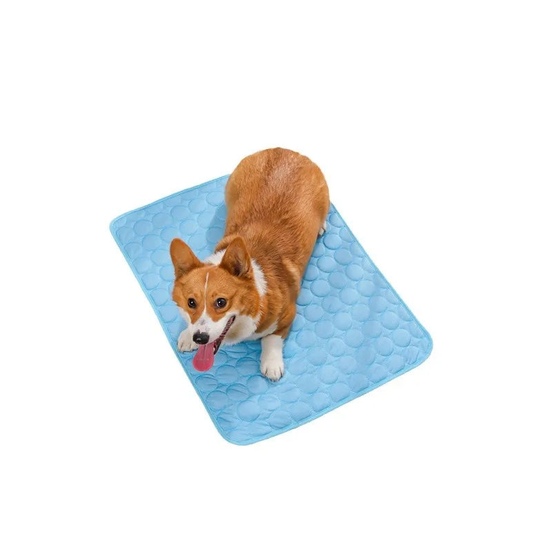 Pink Summer Cooling Pet Mat, Gel Ice Pad Dogs & Cats, Breathable Non-Slip Bed