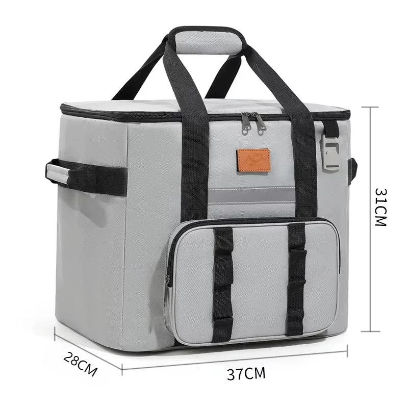 32L Thermal Food Carrier Bag for Women Large Insulated Cooler Tote with Zipper Portable Leakproof Picnic Bag for Camping Beach