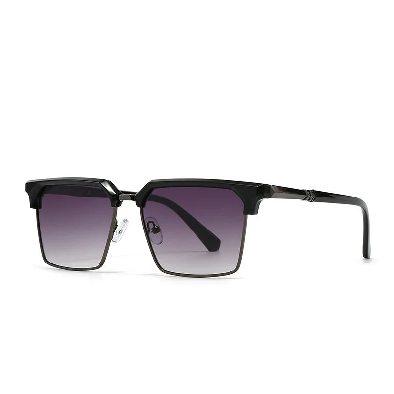 JNPCXI Square Women Fashion Sunglasses Gradient Men Vintage Blue Sun Glasses Shades UV400