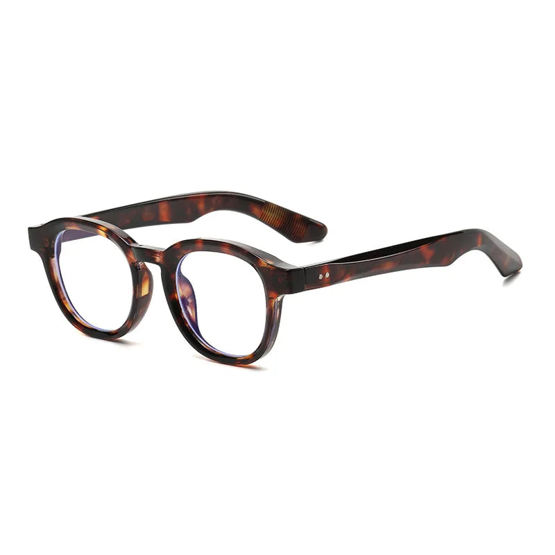 JNPCXI Retro Rivets Polarized Men Round Sunglasses Fashion Black Blue Trending Shades UV400 Women Clear Frame