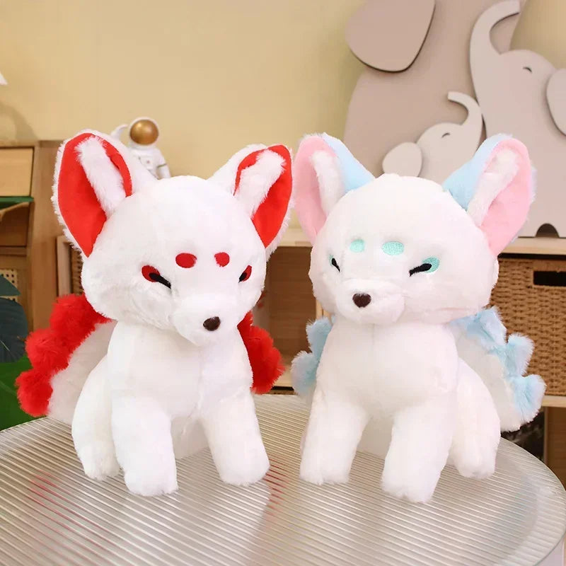38cm Simulation Fat White Nine-Tailed Fox Plush Toy Stuffed Fox Animal High Quality Gumiho Birthday Gift Toy Home Decor Toy