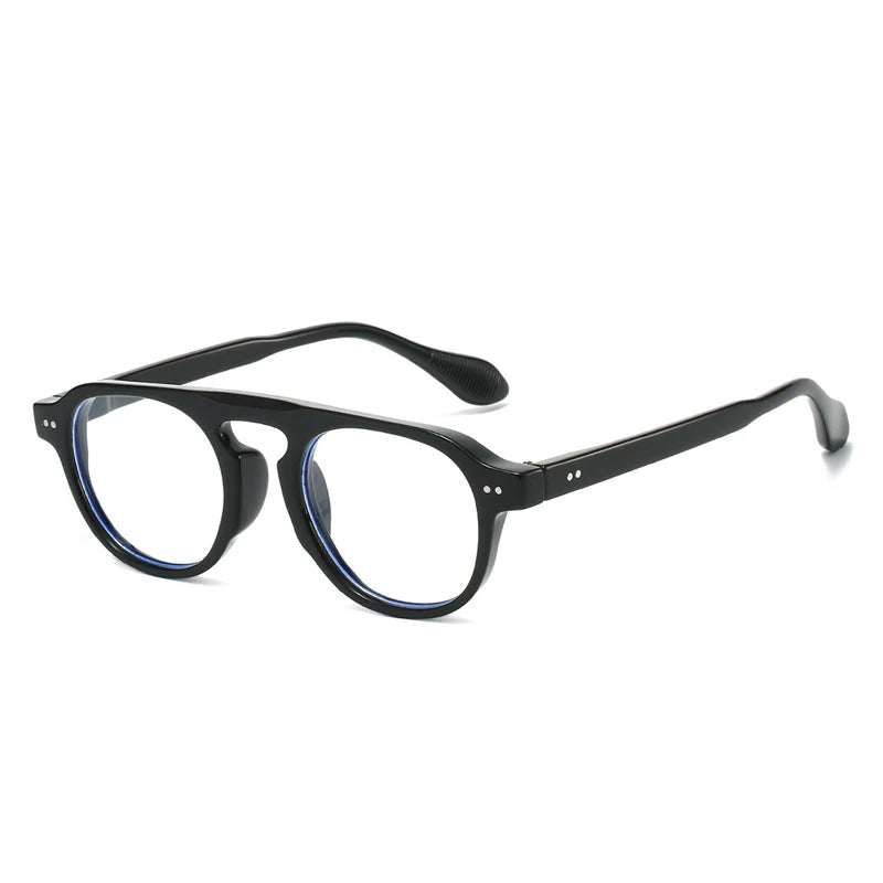 JNPCXI New Retro Rivets Round Punk Sunglasses Women Shades UV400 Fashion Men Clear Lens Frame