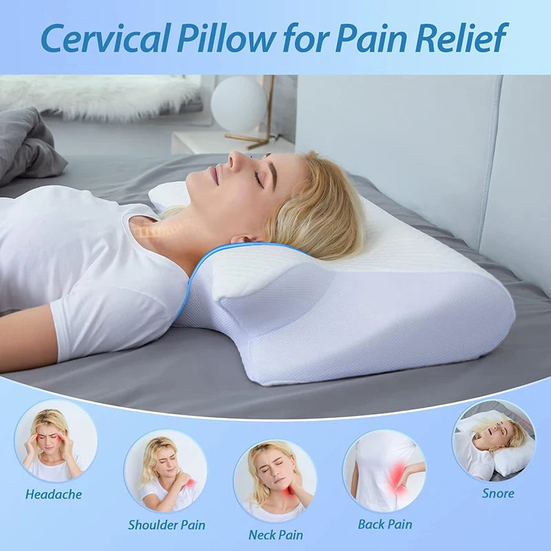 1pc Memory Foam Cervical Pillow, 2in1 Ergonomic Orthopedic Pillows for Neck Pain
