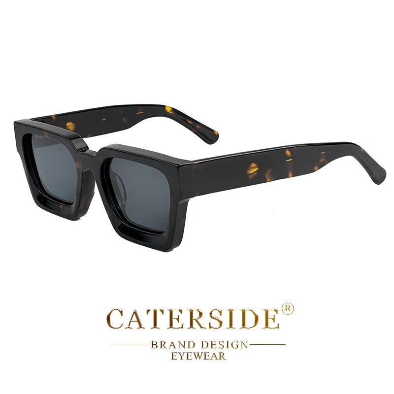 CATERSIDE Retro Polarized Square Sunglasses Men High Quality Acetate Frame Women Sun Glasses Driving Sports Oculos De Sol UV400