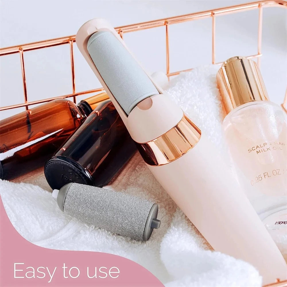 Electric Foot File Grinder & Dry Callus Remover Pedicure Tool 2 Removable Roller