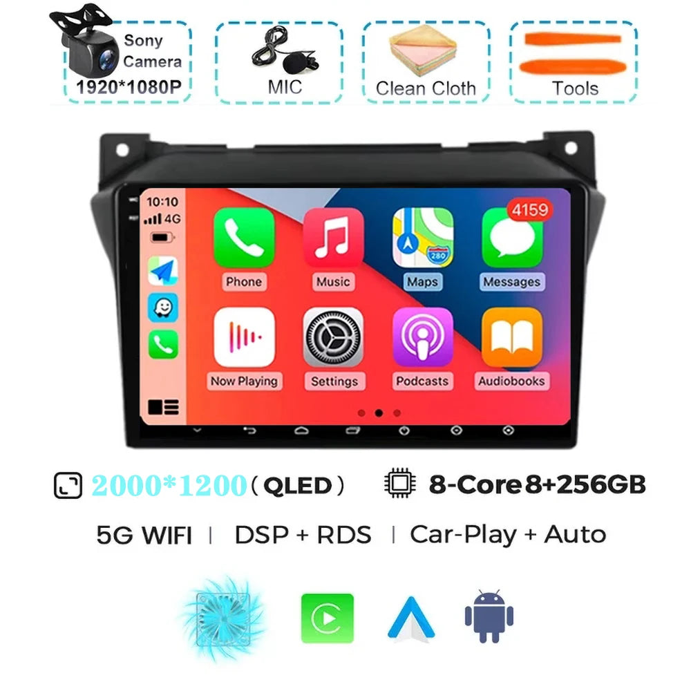Android 15 Carplay Auto Car Radio For Suzuki Alto 2009 2010 2011 2012 2013 - 2017 Navigation GPS Multimedia Video Player Stere