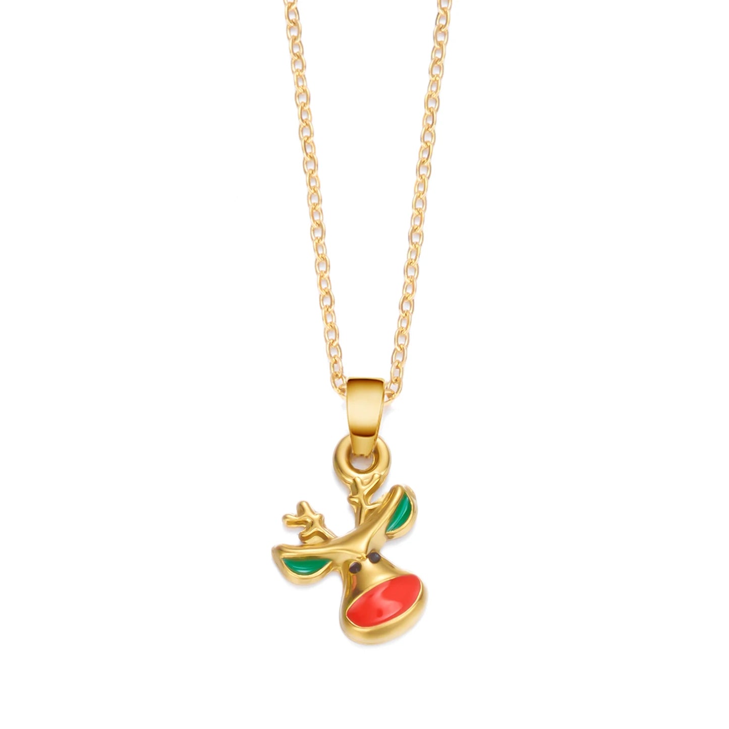 Stainless Steel Colorful Drip Oil Christmas Tree Snowman Pendant Necklace For Women Y2k Fashion Neck Chain Jewelry New Year Gift
