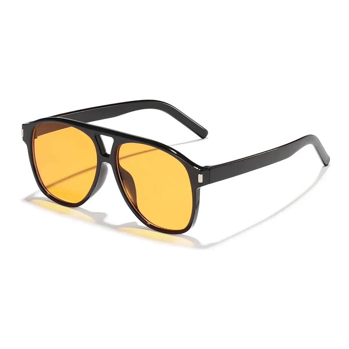 JNPCXI Vintage Double Bridges Pilot Women Sunglasses Fashion Square Black Tea Shades UV400 Men Sun Glasses