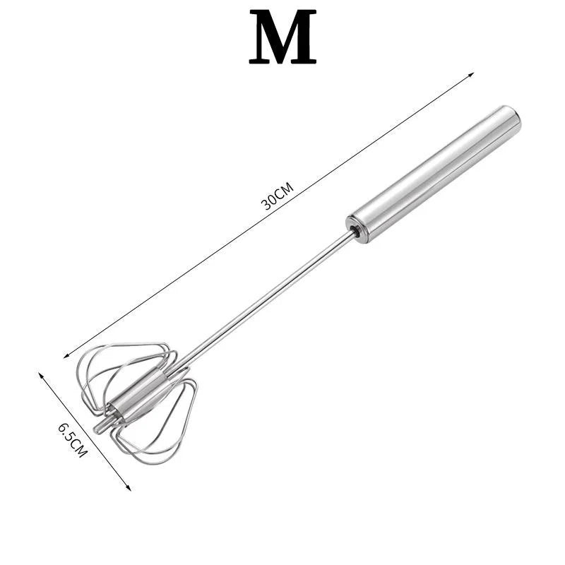 Semi Automatic Mixer Whisk Egg Beater Stainless Steel Manual Hand Mixer Self-Turning Cream Utensils Kitchen Mixer Egg Tools