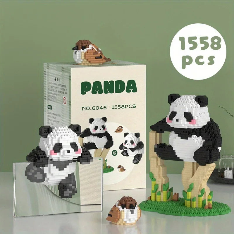 Cute Panda Building Blocks: Creative Series  Educational Toys Model Decoration