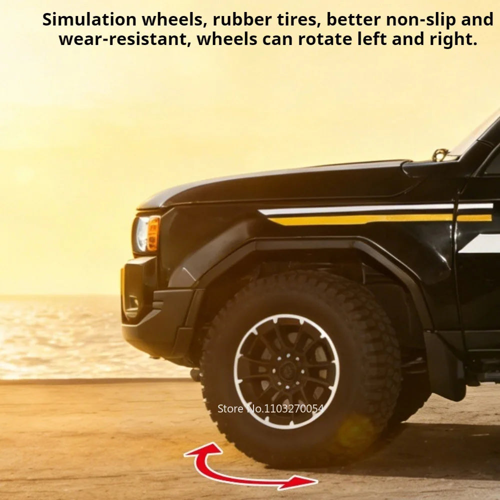 1:24 Prado FJ Cruiser Alloy Diecast Off Road Vehicle Model Toys Car Sound Light Pull Back Front Wheel Steering Festival Surprise
