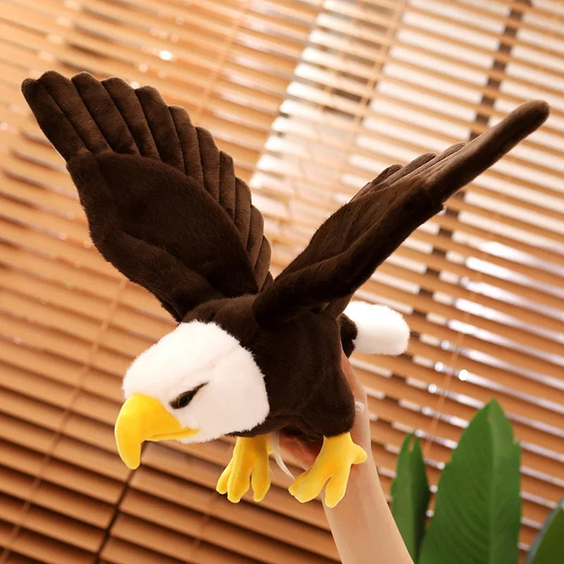Simulation Bald Eagles Birds Plush Stuffed Toys Funny Seagull Animal Cartoon Doll Soft Feathers Toy House Decor Birthday Gift
