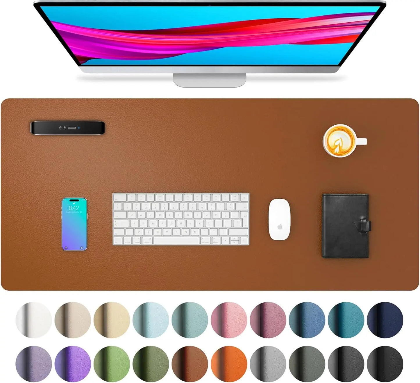 XXL Mouse Pad Office Desk Pad ,PU Leather Desktop Keyboard Desk Mat Gaming Mousepad Desk Writing Pad for School /Home/Office