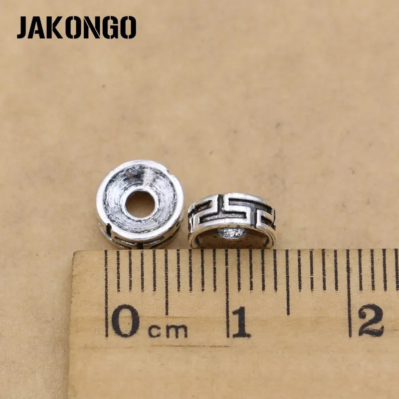 20Pcs 8mm Silver Plated Round Loose Spacer Beads for Jewelry Making Beaded Bracelet Necklace Accessories DIY
