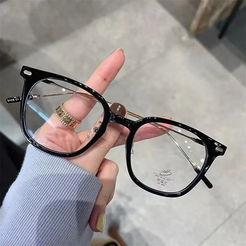 Korean Fashion Glasses Brown Anti Blue Light Glasses Women's Clear Anti Radiation Filter Glasses