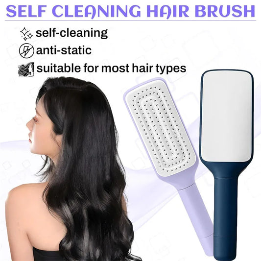 Self-Cleaning Retractable Hairbrush Anti-Static Scalp Massage Hair Loss Comb