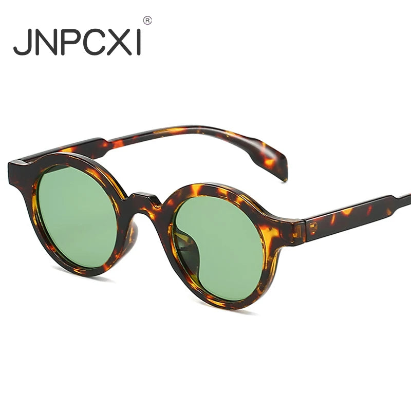 JNPCXI Retro Small Round Women Sunglasses Fashion Gradient Shades UV400 Punk Men Yellow Green Sun Glasses