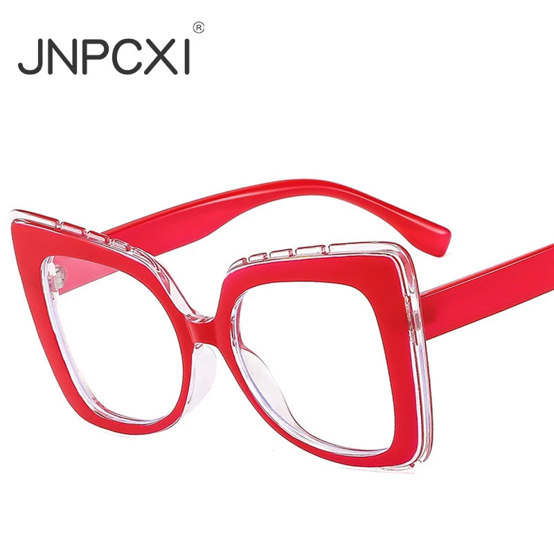 JNPCXI New Square Anti Blue Light Glasses Frame Women Men Eyewear Optical Computer Eyeglasses Frames Fake Eyeglass Eyewear