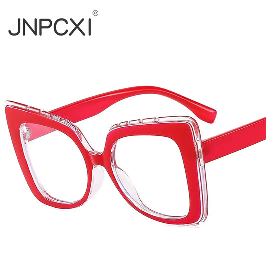 JNPCXI New Square Anti Blue Light Glasses Frame Women Men Eyewear Optical Computer Eyeglasses Frames Fake Eyeglass Eyewear