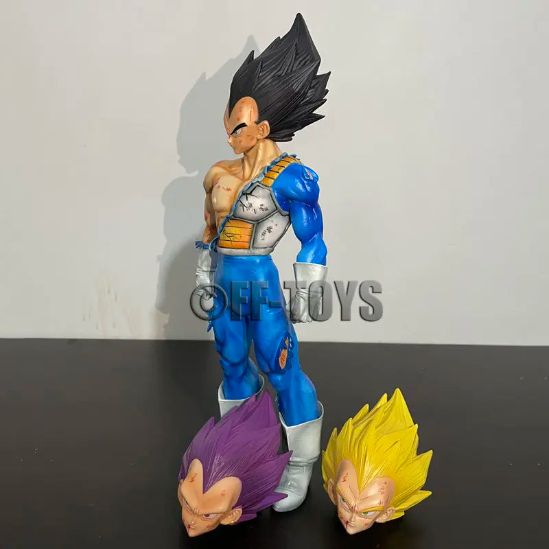 In Stock Dragon Ball Ultra Ego Vegeta Figure Replaceable Heads Vegeta Figurine 31CM PVC Action Figures Model Toys Anime Statue