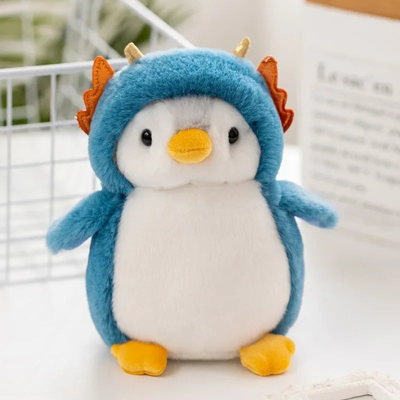 Creative  cosplay costume Dress Penguin plush toy Birthday Present Soft Fabric Stuffed Animal  Penguin Transforms into Dinosaur
