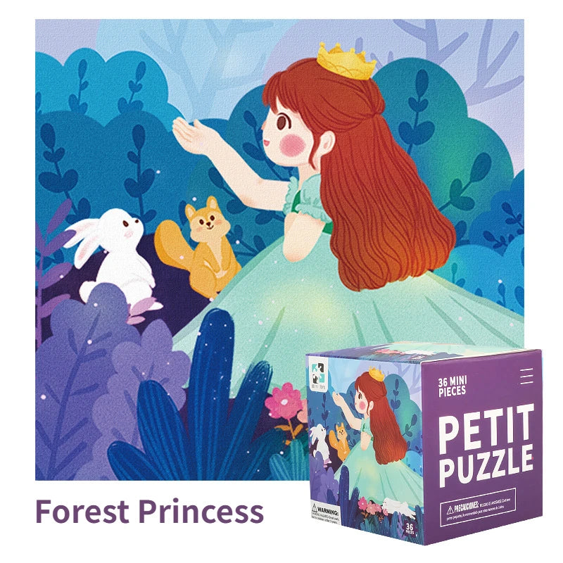 36 Pieces of Children's Paper Mini Cartoon Puzzles Educational Toys Kindergarten Prizes Birthday Gifts English Packaging