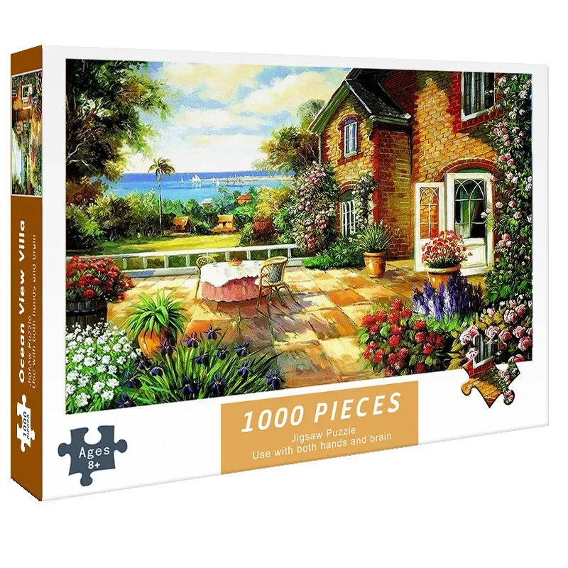 75*50CM Adult 1000 Pieces Paper Jigsaw Puzzle Lovely Cure High Difficulty Decompression Puzzle Birthday Gift  Educational Toy