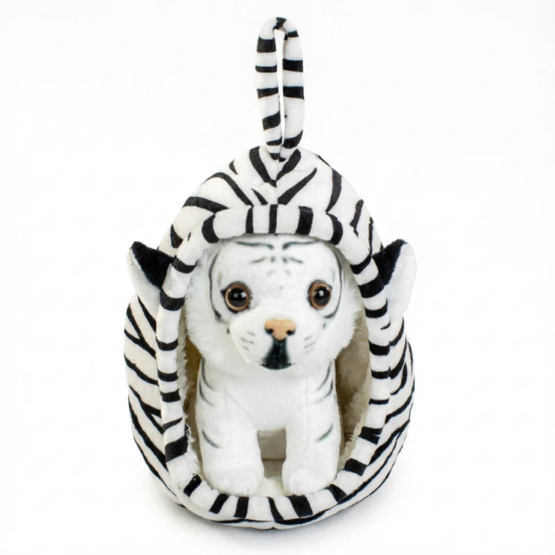 1Pc 18CM Lovely Animal Nest Plush Toy Simulation Tiger Leopard Husky Lion Giraffe Shiba Inu Dolls Kawaii Home Decoration Gift