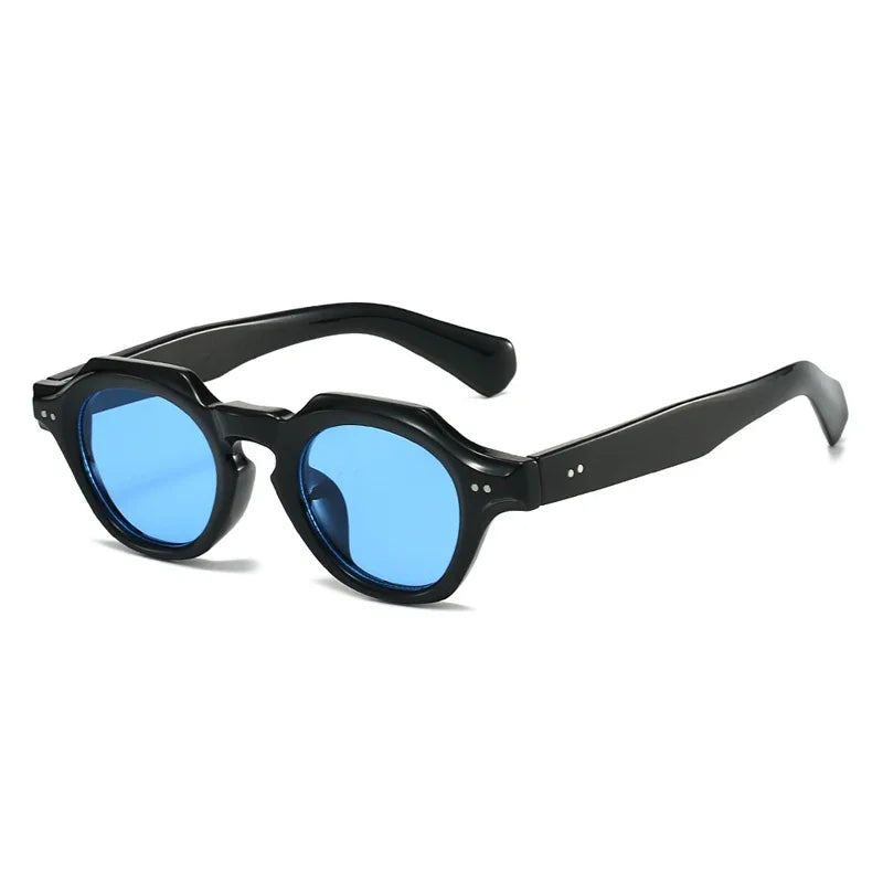 JNPCXI New Fashion Small Polygon Square Sunglasses Women Retro Rivets Shades UV400 Men Red Blue Sun Glasses