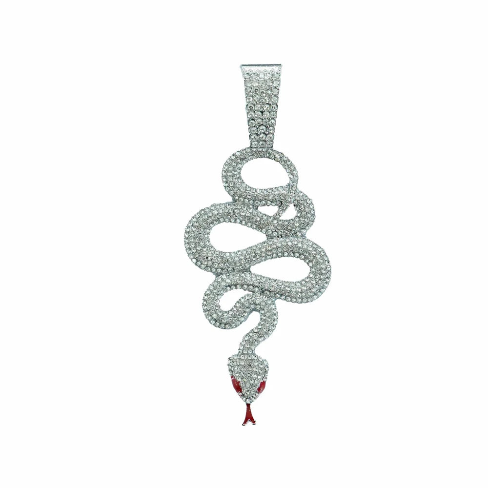 New Hip Hop Cobra Snake Necklaces with 15mm Cuban Chain Snake Animal Rapper Pendant Necklaces For Men Women Gothic Charm Jewelry